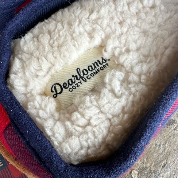 DearFoams Papa Bear Slippers Mens XL 13-14 Memory Foam Buffalo Plaid Cabincore - Picture 5 of 5